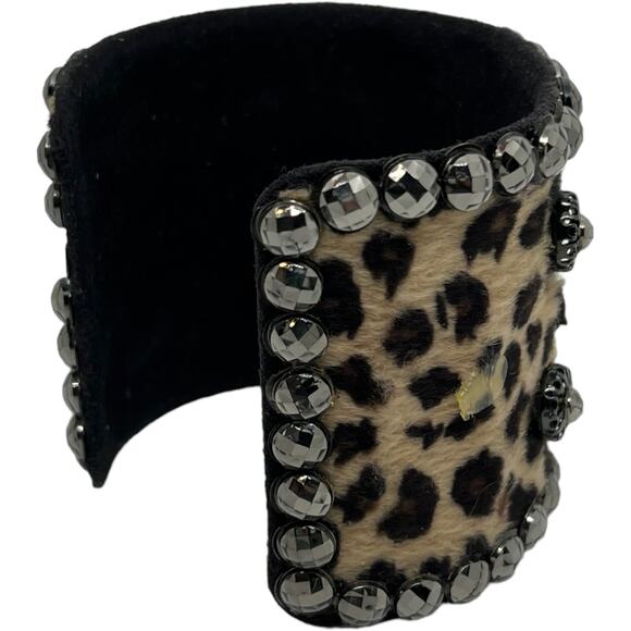 Western Leopard Cuff Bracelet Turquoise Crystal Wide Boho Statement Adjustable - Picture 15 of 16